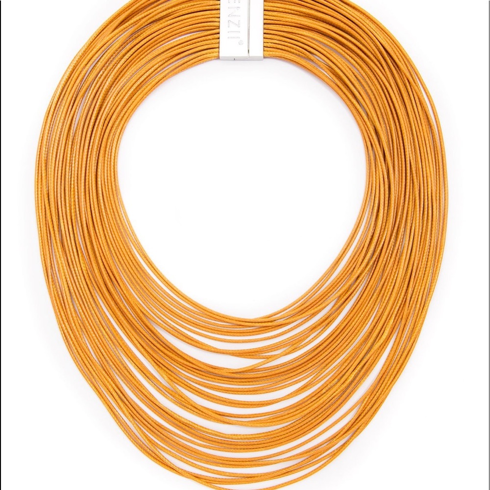 Zenzii Honey Color, Faux-Leather Necklace